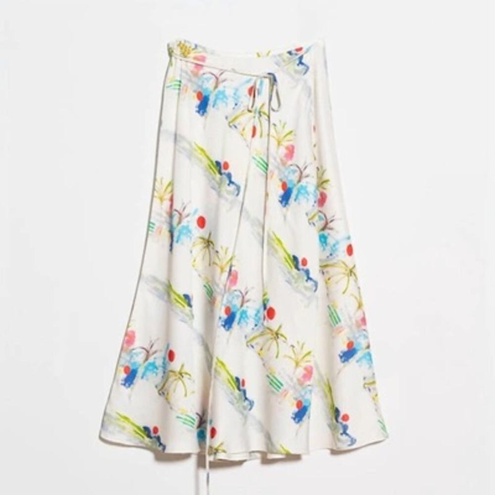 Kerri Rosenthal Astor Wrap Skirt In Turqs In White